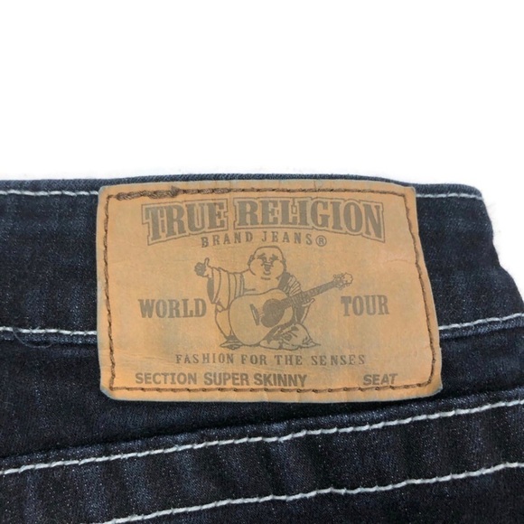 True Religion Dark Wash Section Super Skinny Jean - Picture 5 of 6